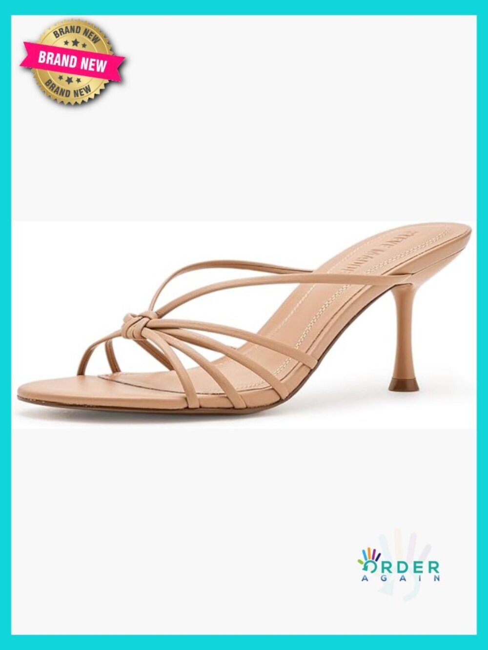 Heeled Sandal Sleek Modern Strappy Stiletto Open Toe Slingback Slip On Dressy